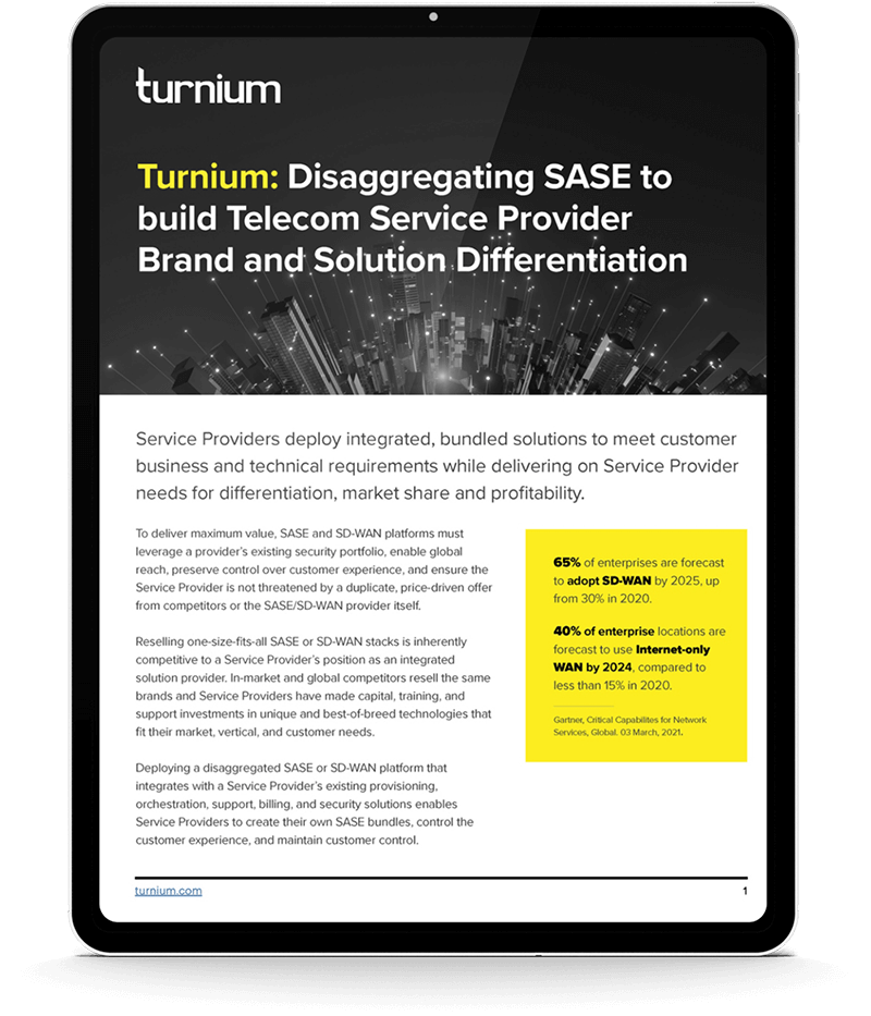 Turnium Disaggregated SD-WAN for Service Providers