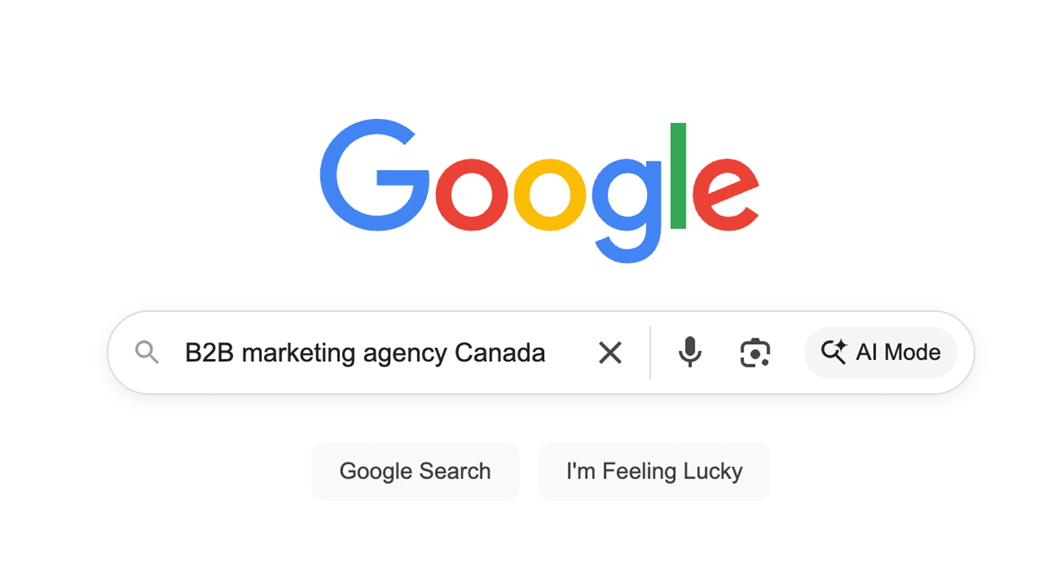 Google search "B2B marketing agency Canada".